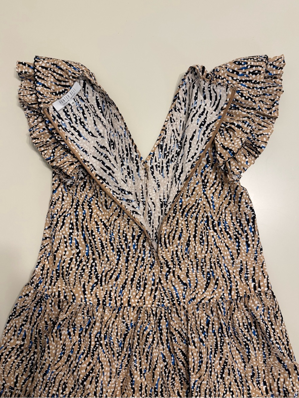 Hunter Bell Virginia Dress Snowy Animal Print XS EUC - Picture 7 of 11